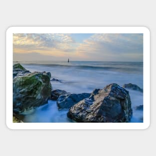 Rocks protecting the fragile cliffs from coastal erosion Sticker